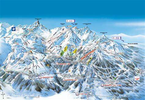 courchevel piste map trails marked ski runs sno