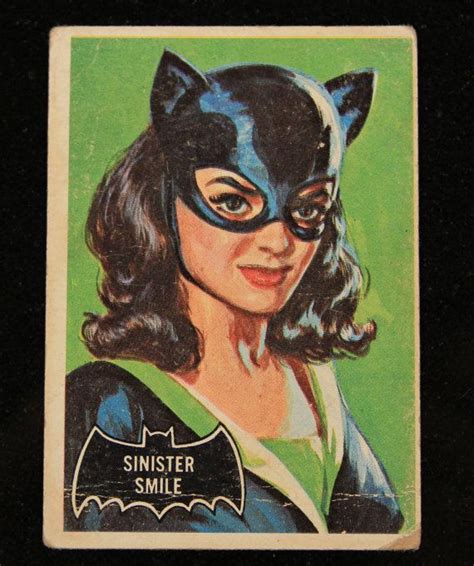 1966 topps batman catwoman card black bat 27 sinister