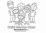 Mewarnai Chibi Maruko Buku sketch template