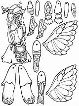 Paper Cut Puppet Fairy Dolls Puppets Pheemcfaddell Forest Crafts Printable Coloring Pages Assemble Color Colouring Doll Craft Activity Age sketch template