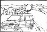 Coloring Van Pages Scenery Village Car Beautiful Children sketch template