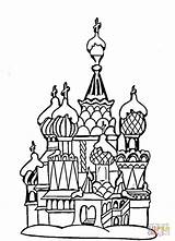 Cathedral Moscow Basil Basils Colorare Basilio Supercoloring Mosca Cattedrale Kremlin Disegno sketch template