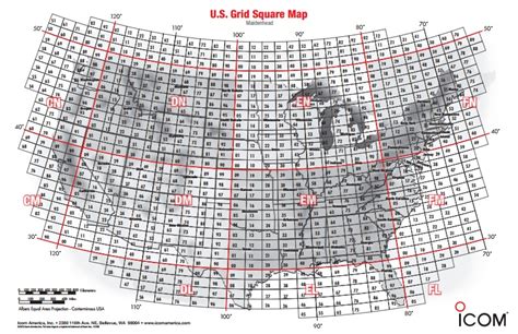 Usa Amateur Grid Square Map From Icom