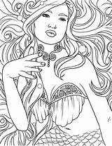 Mermaid Fenech Mermaids Selina Colorear Adulte Kleurplaat sketch template