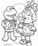 Piggy Kermit Muppets Muppet Frog Sorvete Tomando Roblox Cartoons Sapo Sheet Colouring Caco Toad Ziggy Coloringhome Adopt sketch template