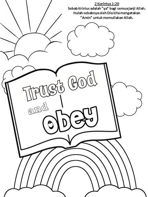 trust  obey god sunday school coloring pages sunday school