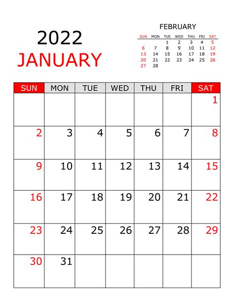 blank calendar january  printable