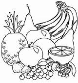 Fruit Coloring Pages Food Colouring Fruits Printable Kids Colour Drawing sketch template