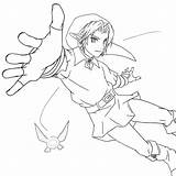 Ocarina Time Coloring Pages Link Lineart Getdrawings Getcolorings sketch template