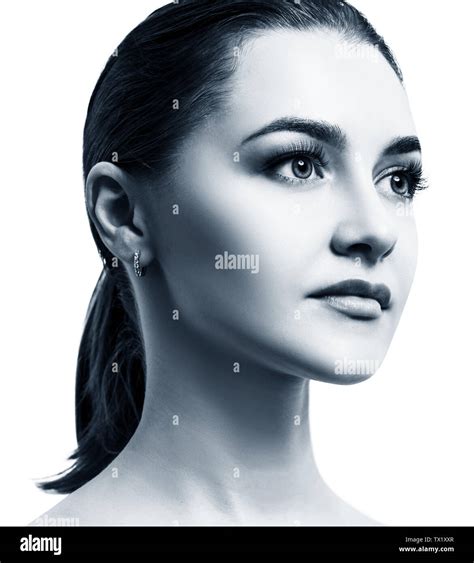 side view  beautiful female face  perfect skin stock photo alamy