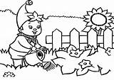Garden Coloring Pages Flower Waters Noddy Color sketch template