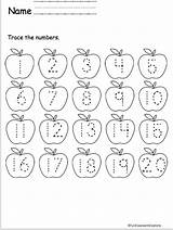 Number 20 Apples Tracing Numbers Worksheets Preschool Kindergarten Worksheet Printable Activities Math Writing Apple Missing Fall Madebyteachers Trace Chart Pre sketch template