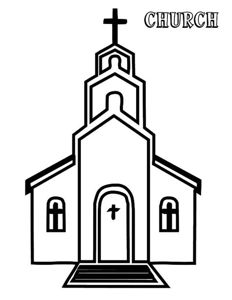 church picture coloring pages  place  color cross coloring page