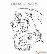 Simba Coloring Lion Nala King Pages Comments sketch template