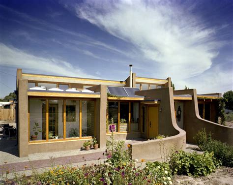 passive solar home design energy efficient homebuilding adobe house exterior modern adobe