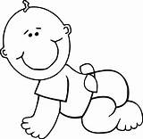 Baby Coloring Boy Crawl Cartoon Pages Read Nice sketch template