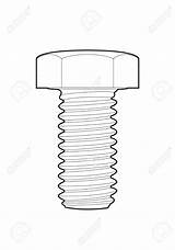 Bolt Drawing Screw Bolts Nuts Drawings Outline Vector Getdrawings Paintingvalley sketch template