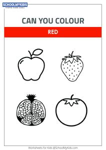 color red worksheet  kindergartenpreschool grade printable art