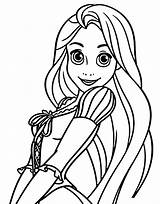 Rapunzel Coloring Tangled Disneyclips Coloringpagesonly sketch template