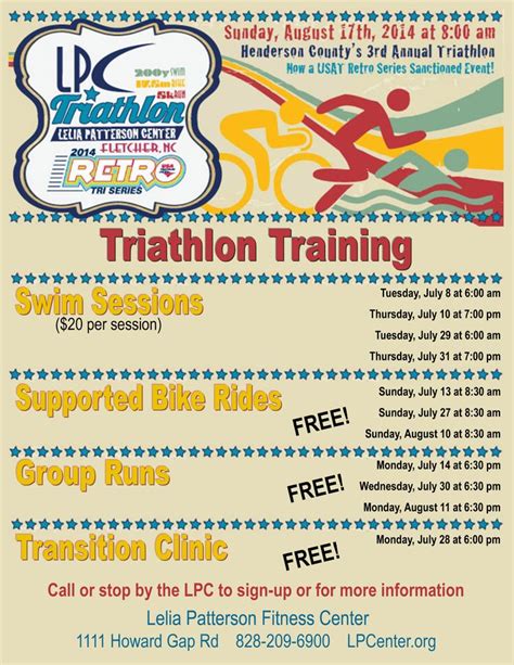 lpc retro triathlon clinics  training enhance  swim bike  run   triathlon