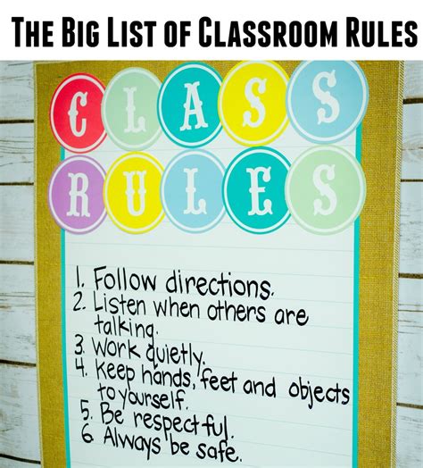 list  classroom rules