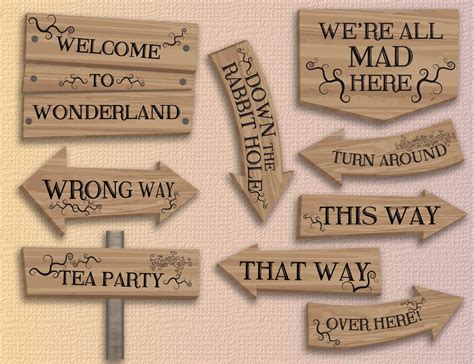 alice  wonderland signs printable