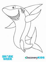 Shark Coloring Kids Pages Megalodon Week Sharks Whale Happy Color Colouring Discovery Activities Great Clark Crafts Drawing Print Cartoon Clipart sketch template