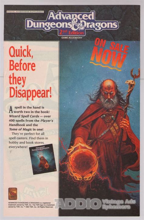 Adandd 2nd Edition 90s Print Ad Advanced Dungeons And Dragons
