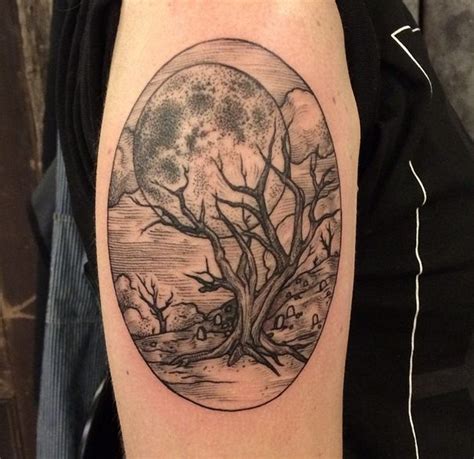 Tree And Moon Tattoo By Rachel Hauer Tattoomagz › Tattoo Designs