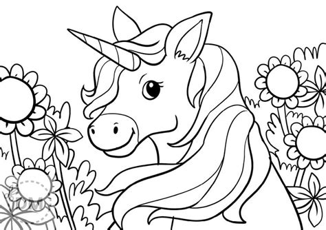 unicorn flowers coloring page  kids unicorn coloring pages