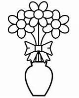 Wazon Kwiatami Kwiaty Kolorowanki Wazonie Prosty Kolorowanka Bunch Obrazek Malowanka Druku Dla Wydrukowania Outline Duży Dziewczynki sketch template