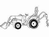 Backhoe Trattori Bagger Coloringonly 8n Tractors Loader Granjero Farm Ausmalen sketch template