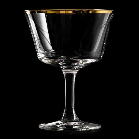 Retro Gold Rim Fizz Cocktail Glass 20cl In 2019 Glassware Glass