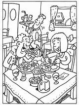 Restaurant Kleurplaten Kleurplaat Coloring Thema Eten Smakelijk Ober Gif Eet Pages Pencil Pixels Beroepen Koken Zoeken Bakken Google Template Food sketch template