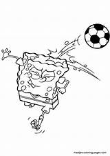 Spongebob Soccer Coloring Pages Playing Colouring Kids Squarepants Printable Color Drawings Maatjes Print Voetbal Sports Football Wk Kleurplaten Book Do sketch template