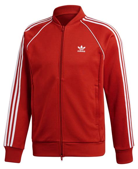 lyst adidas originals adicolor superstar track jacket  red  men