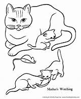 Coloring Cat Pages Kittens Cats Printable Kitten Pet Mother Kids Color Pets Honkingdonkey Print Puppy Drawing Dog Baby Warrior Colouring sketch template
