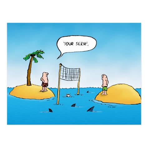 Haifisch Volleyball Lustige Cartoon Postkarte Postkarte Zazzle De
