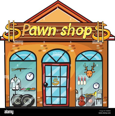 Illustration Of A Pawnshop On A White Background Stock Vector Image