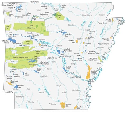 arkansas lakes  rivers map gis geography