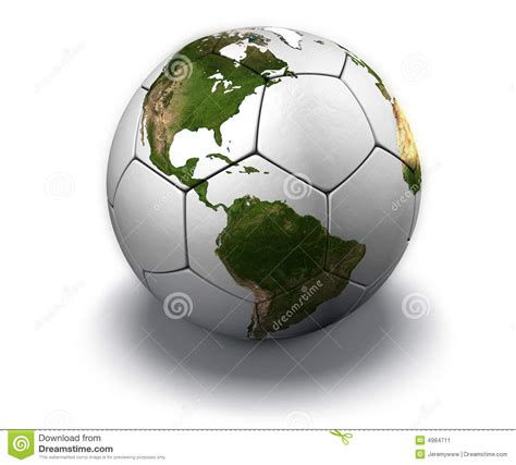de bol van het voetbal op wit stock illustratie illustration  planeet continenten