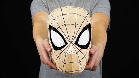 diy spider man mask  moving eyes spiderman mask cardboard mask