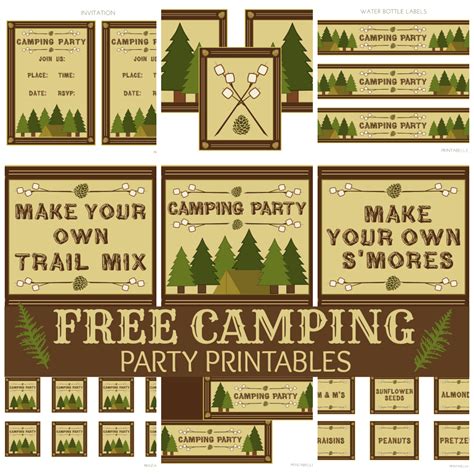 camping party printables catch  party