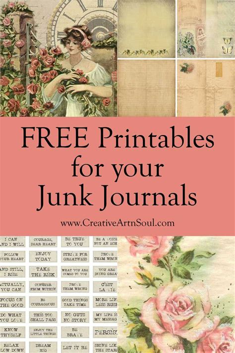 junk journal printables journal printables scrapbook printables