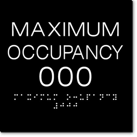 maximum occupancy sign ada sign factory