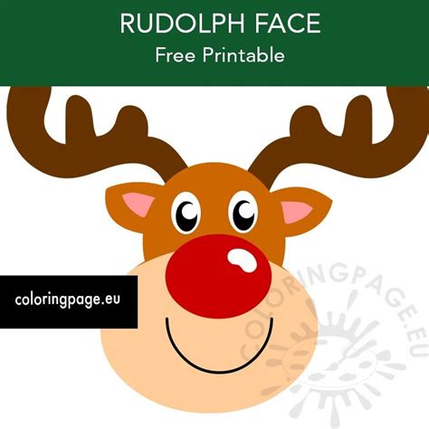 rudolph face  printable coloring page