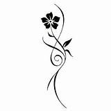 Flower Tribal Tattoo Tattoos Designs Vine Stencil Simple Women Clipart Floral Delicate Flowers Aztec Violet Girls Cliparts Tattoowoo Drawings Tatoo sketch template