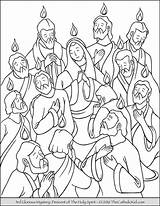 Coloring Holy Pentecost Spirit Pages Catholic Rosary Glorious Mysteries Kids Sunday Descent Mystery Drawing 3rd Printable Children Sketch Mary Bible sketch template