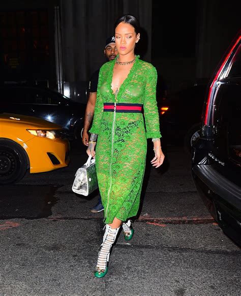 Rihanna Exposes Her Nipples In A See Through Dress While Out In Nyc