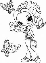Coloring Pages Lisa Frank Girl Colorkid Butterfly Girls Glamour sketch template